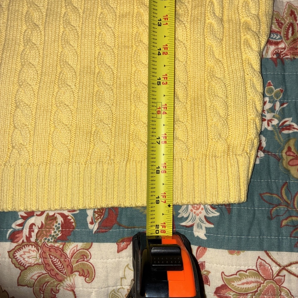 Vintage Ralph Lauren Cable Pattern Tank Top crop summer yellow size large - Picture 9 of 11